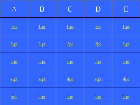 2 pt 3 pt 4 pt 5pt 1 pt 2 pt 3 pt 4 pt 5 pt 1 pt 2pt 3 pt 4pt 5 pt 1pt 2pt 3 pt 4 pt 5 pt 1 pt 2 pt 3 pt 4pt 5 pt 1pt A BCDE.