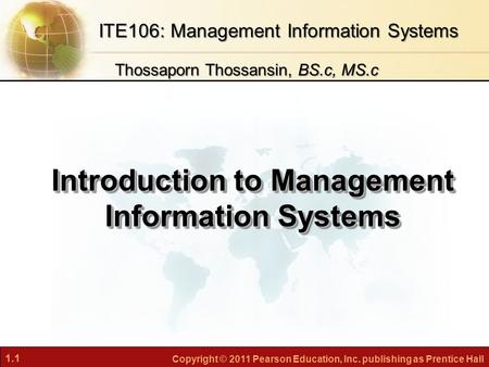 Introduction to Management Information Systems