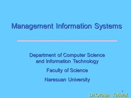 Management Information Systems