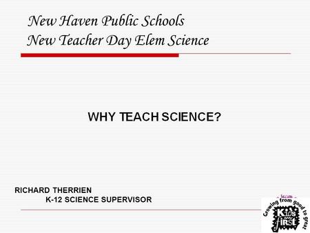 New Haven Public Schools New Teacher Day Elem Science