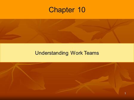 Understanding Work Teams