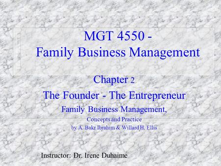 MGT Family Business Management