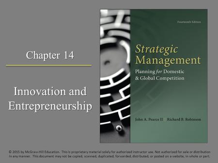 Innovation and Entrepreneurship