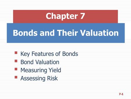 Bonds and Their Valuation