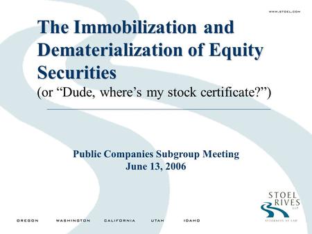 Public Companies Subgroup Meeting