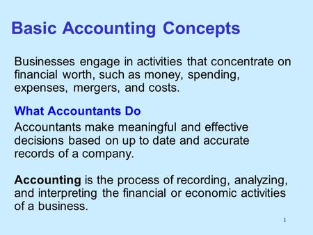 Basic Accounting Concepts