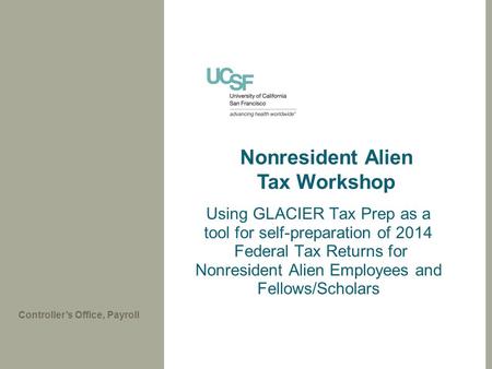 Nonresident Alien Tax Workshop