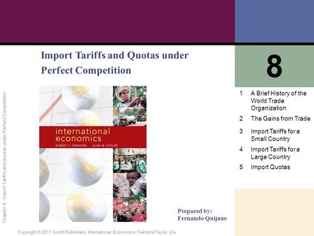 8 Import Tariffs and Quotas under Perfect Competition 1