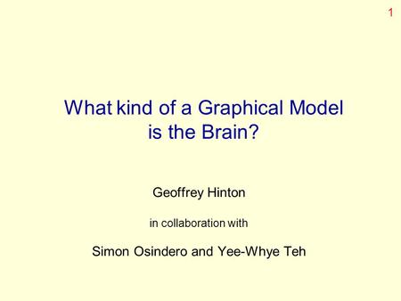 What kind of a Graphical Model is the Brain?