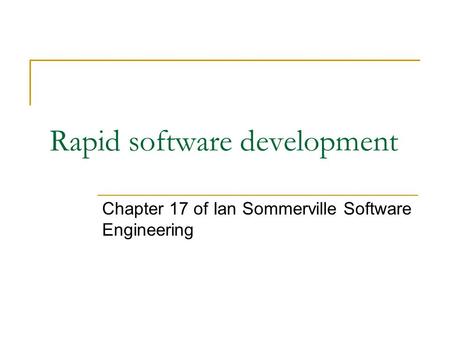 Rapid software development