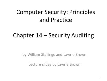 Computer Security: Principles and Practice