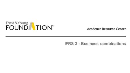 IFRS 3 - Business combinations