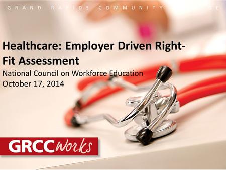 Healthcare: Employer Driven Right- Fit Assessment National Council on Workforce Education October 17, 2014.