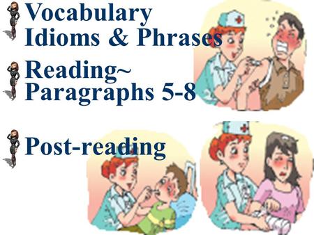 Vocabulary Idioms & Phrases Reading~ Paragraphs 5-8 Post-reading.