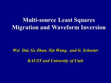 Multi-source Least Squares Migration and Waveform Inversion