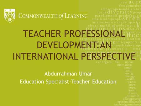 TEACHER PROFESSIONAL DEVELOPMENT:AN INTERNATIONAL PERSPECTIVE