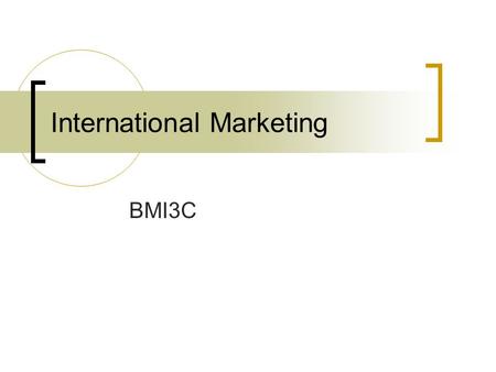 International Marketing