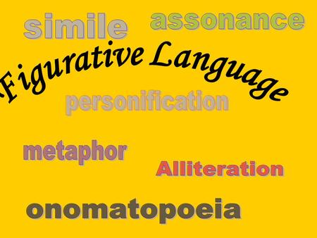 What is it? Figurative language is a word or phrase that departs from everyday literal language for the sake of comparison, emphasis, clarity, or freshness.