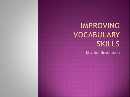 Improving Vocabulary Skills