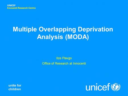 Multiple Overlapping Deprivation Analysis (MODA)