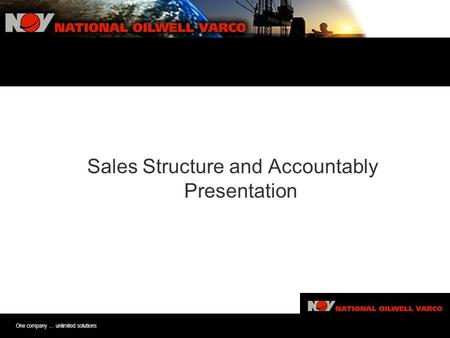 One company … unlimited solutions Sales Sturture and Accoutablitiy Pre Sales Structure and Accountably Presentation.