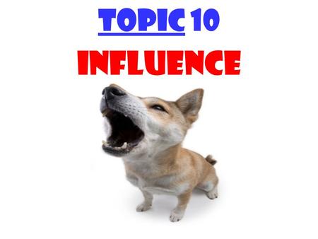 TOPIC 10 INFLUENCE. Power = the “official” (org- backed & controlled) right to assume designated org responsibilities & order others to assist you Influence.