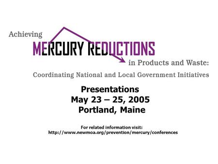 Presentations May 23 – 25, 2005 Portland, Maine For related information visit: