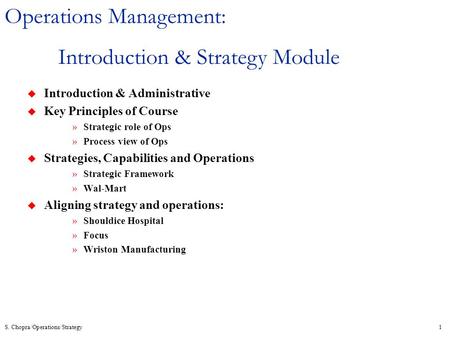 Introduction & Strategy Module