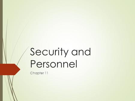 Security and Personnel