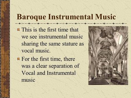 Baroque Instrumental Music