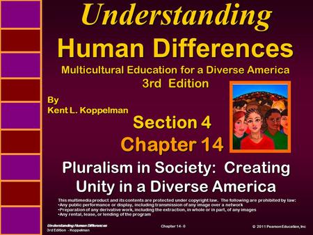 © 2011 Pearson Education, Inc © 2011 Pearson Education, Inc Understanding Human Differences 3rd Edition - Koppelman Chapter 14 - 0 Pluralism in Society: