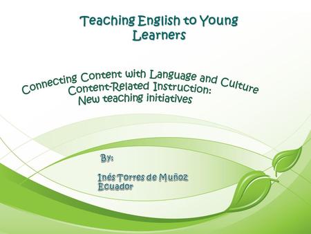 Teaching English to Young Learners