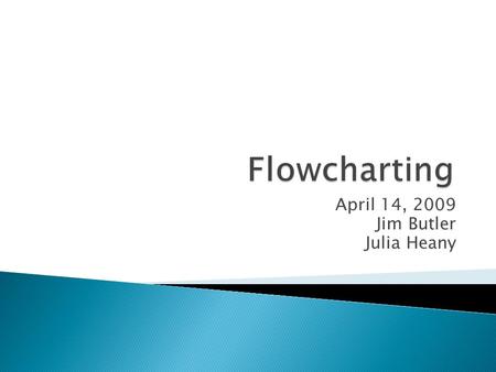 April 14, 2009 Jim Butler Julia Heany.  A process is a series of steps or actions performed to achieve a specific purpose.  A process can describe the.