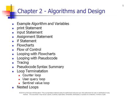 Chapter 2 - Algorithms and Design