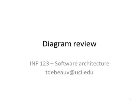 Diagram review INF 123 – Software architecture 1.