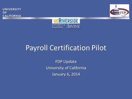 Payroll Certification Pilot