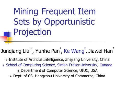 Mining Frequent Item Sets by Opportunistic Projection