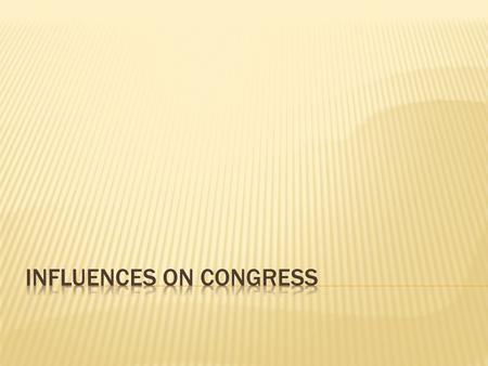 Influences on Congress