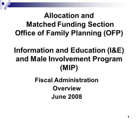 Fiscal Administration