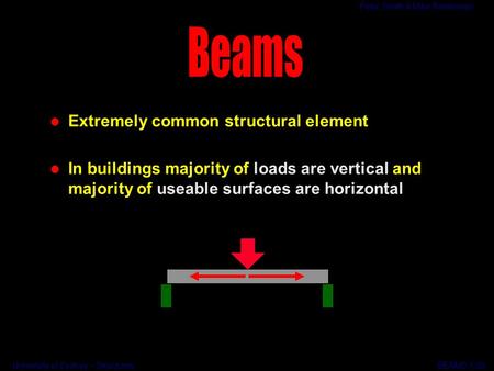 Beams Extremely common structural element