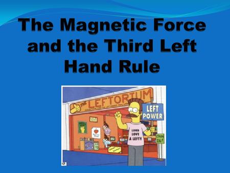 The Magnetic Force and the Third Left Hand Rule