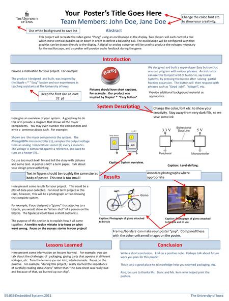 Your Poster’s Title Goes Here Team Members: John Doe, Jane Doe Abstract This project will recreate the video game “Pong” using an oscilloscope as the display.