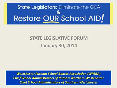 STATE LEGISLATIVE FORUM January 30, 2014. GEA VIDEO.