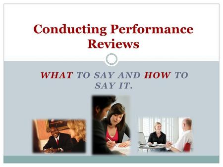 Conducting Performance Reviews