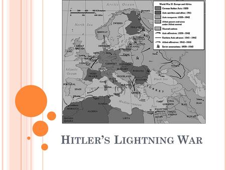 H ITLER ’ S L IGHTNING W AR. P OLAND Hitler set his sights on Poland Signed Nonaggression Pact with Stalin Why? Secret part: Germany and Soviet Union.