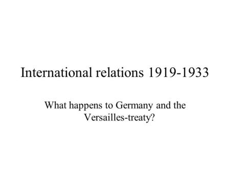 International relations