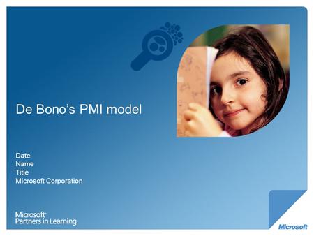 De Bono’s PMI model Date Name Title Microsoft Corporation.