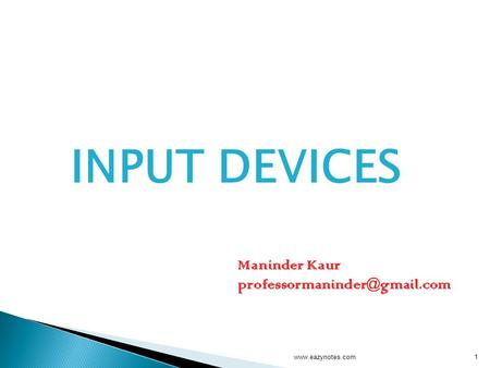 INPUT DEVICES Maninder Kaur