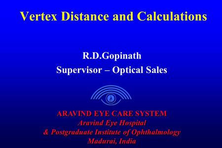 Vertex Distance and Calculations