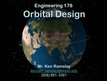 Engineering 176 Orbital Design